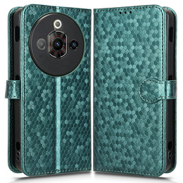 Etui z klapką do Nubia Focus Pro 5G, Wallet Rhombus, zielone