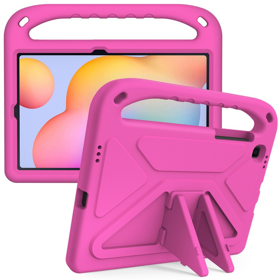Etui dla dzieci do Samsung Galaxy Tab S6 Lite 10.4" 2020/2022/2024, dziecięce z uchwytem, różowe