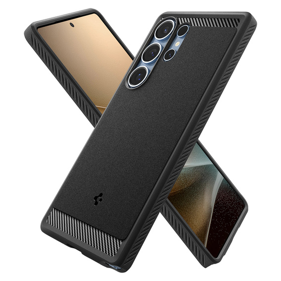 Etui Spigen do Samsung Galaxy S25 Ultra, Rugged Armor do MagSafe, czarne + Szkło Hartowane 9H