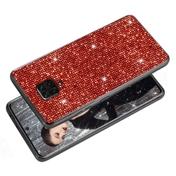 Etui do Xiaomi Redmi Note 9S / 9 Pro, Sparkle brokat czerwone