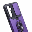 Etui pancerne do Samsung Galaxy S23 FE, Camera Slide Card Slot, fioletowe + szkło 9H