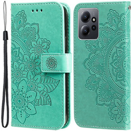 Etui z klapką do Xiaomi Redmi Note 12 4G, Mandala Flower, zielone