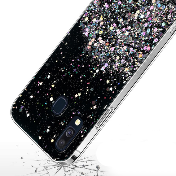 Etui do Samsung Galaxy A40, Glittery, czarne
