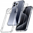 Etui do iPhone 15 Pro, Anti-Shock, przezroczyste + Szkło 9H