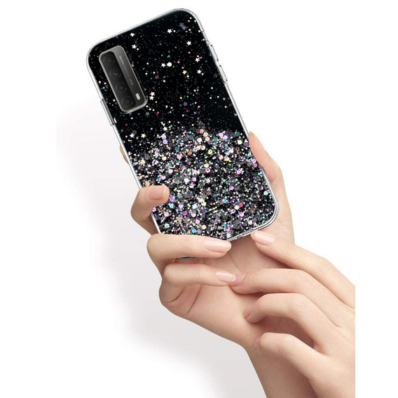 Etui do Huawei P Smart 2021/Y7A, Glittery, czarne