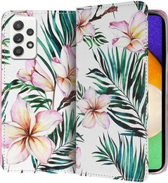 Etui Wallet do Samsung Galaxy A72 5G / A72 LTE, Leaves