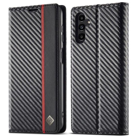 Etui z klapką do Samsung Galaxy S25, Carbon LC.IMEEKE, czarne