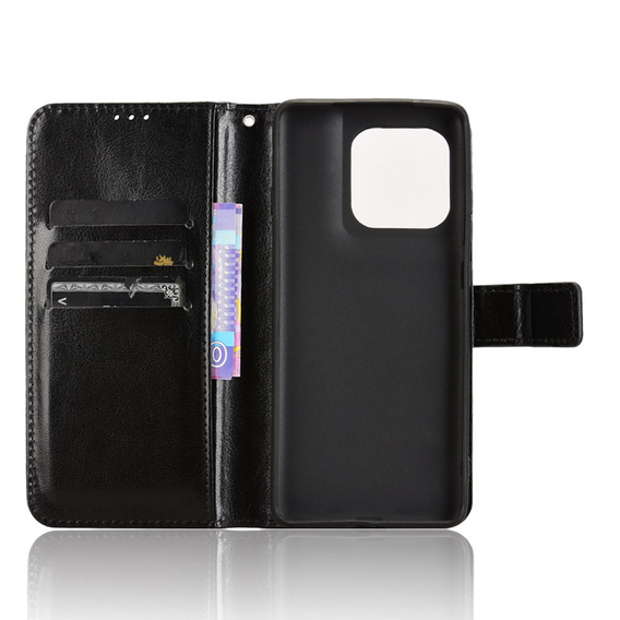 Etui z klapką do Motorola Edge 60 / 60 Fusion, Crazy Horse Wallet, czarne