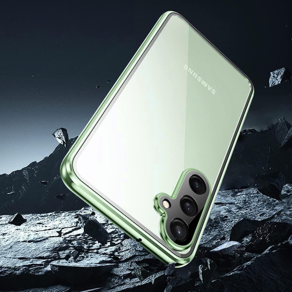 Etui do Samsung Galaxy S24 FE, Magnetic Dual Glass, zielone