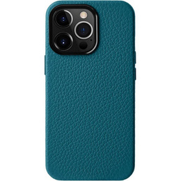 Etui MELKCO do iPhone 15 Pro Max, skórzane, do MagSafe, niebieskie