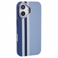 Etui do iPhone 16, Carbon Fiber MagSafe, niebieskie