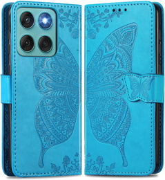 Etui z klapką do Motorola Edge 60 Fusion, Butterfly, niebieskie