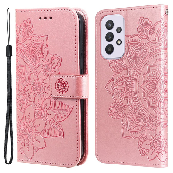 Etui z klapką do Samsung Galaxy A33 5G, Mandala, różowe Rose Gold
