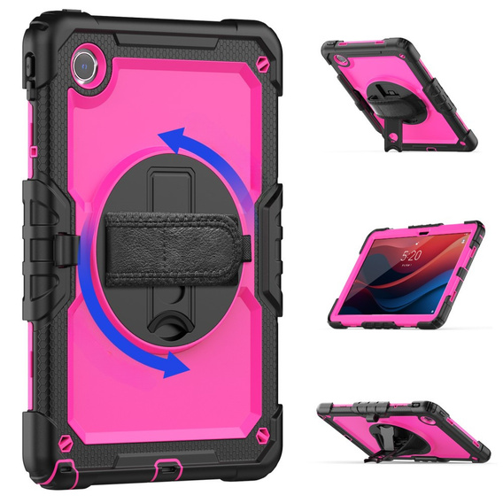 Etui pancerne do Lenovo Tab M11, ochronne 360 z miejscem na rysik, różowe