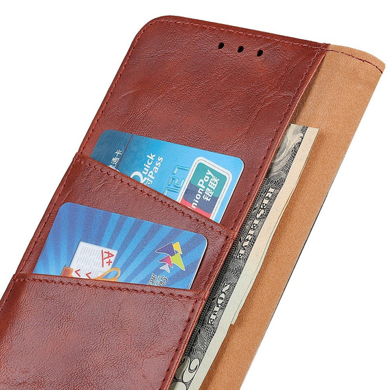 Skórzane Etui Wallet do Oppo A54 5G/A74 5G/A93 5G, Brown