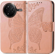 Etui z klapką do Xiaomi Poco F7 Ultra, Butterfly, różowe rose gold