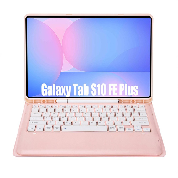 Etui z Klawiaturą Bluetooth do Samsung Galaxy Tab S10 FE+ X620 / X626B - różowe