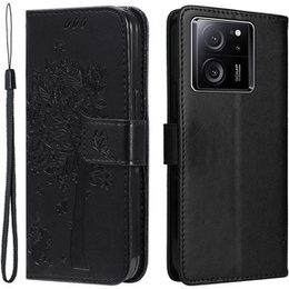 Etui z klapką do Xiaomi 13T / 13T Pro, Butterfly, czarne