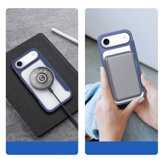 Etui z klapką Dux Ducis do iPhone Air, Skin X Pro, do MagSafe, granatowe