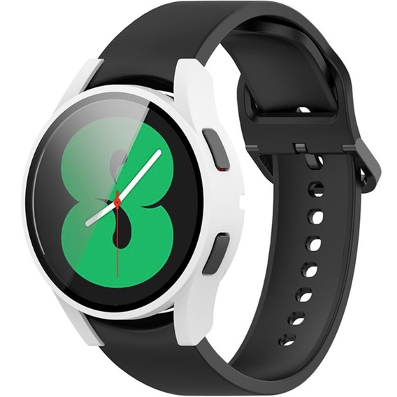 2w1 Etui + Szkło Hartowane  do Samsung Galaxy Watch 4 40mm, Białe