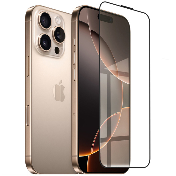Szkło Hartowane 3D do iPhone 16 Pro, z czarną ramką