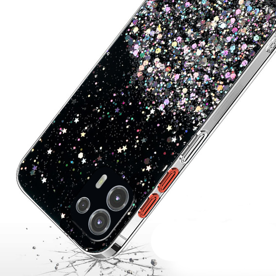 Etui do Motorola Edge 20 Lite, Glittery, czarne