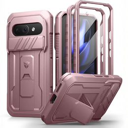 Etui pancerne do Google Pixel 9a, Dexnor Kickstand (Two Frames), różowe