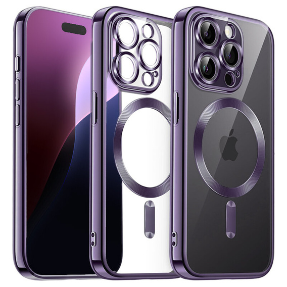 Etui do iPhone 16 Pro Max, Electro MagSafe, fioletowe + Szkło na ekran