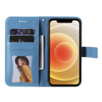 Etui portfelowe z motywem kwiatowym do Honor 400 Lite – Niebieskie