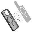 Etui z MagSafe Spigen do iPhone 16 Pro Max, Ultra Hybrid "T", matowe przezroczyste / czarne + Szkło Hartowane 9H