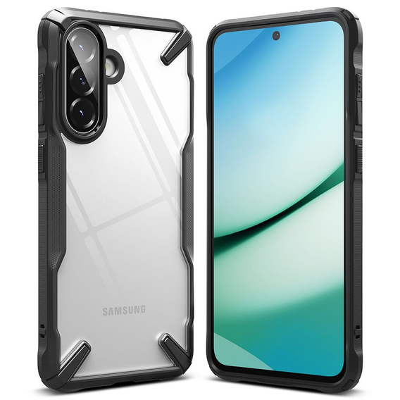 Etui Ringke Fusion X do Galaxy A36 / A56 5G, Czarne + Szkło Hartowane 9H