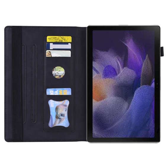 Etui do Lenovo Tab K11 Plus – czarne, skórzane, z kieszenią na kartę i funkcją wielopozycyjnej podstawki