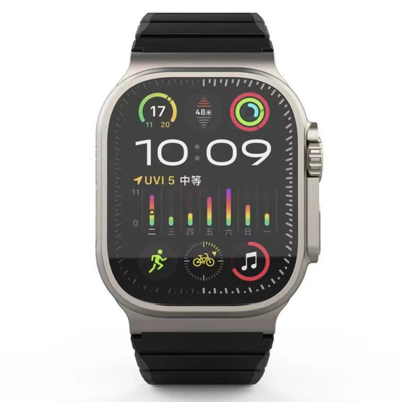 Pasek Magnetyczny do Apple Watch 1/2/3/4/5/6/7/8/9/10/11/SE Ultra 1/2/3 42/44/45/46/49mm, Czarny