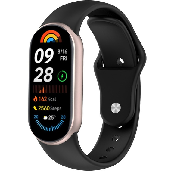 Pasek Silikonowy do Xiaomi Smart Band 10 / 9 / 8, Czarny