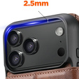 Etui z klapką 2w1 SUTENI do iPhone 17 Pro Max, do MagSafe, brązowe