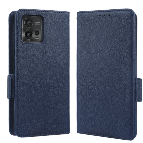 Etui z klapką do Motorola Moto G72, Wallet Thin Magnet, granatowe