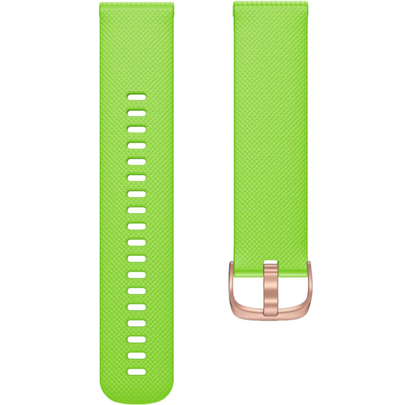 Pasek Silikonowy Uniwersalny 20mm, ze złotą klamrą, Limonkowy