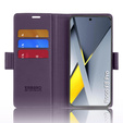 Etui do Xiaomi Poco F8 Pro, ERBORD Glossy Litchi, portfel z klapką, fioletowe
