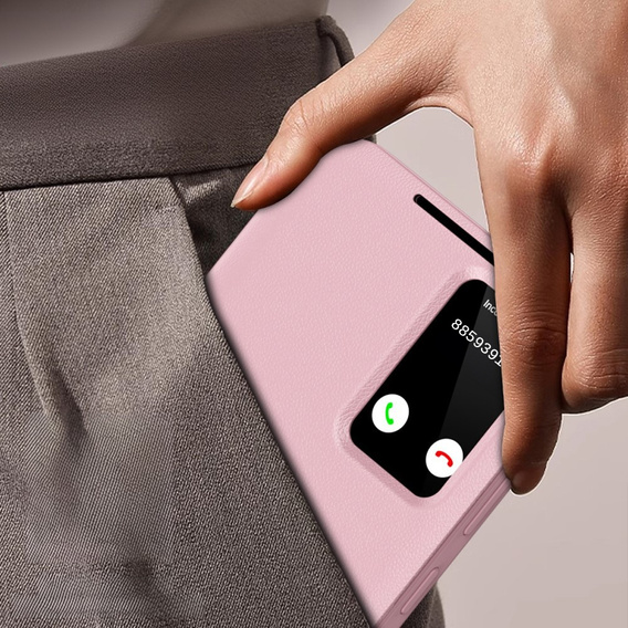 Etui z klapką do Samsung Galaxy S24 Ultra, Smart View Wallet, różowe