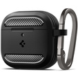 Etui SPIGEN na Słuchawki Airpods 4 2024, Rugged Armor, czarne