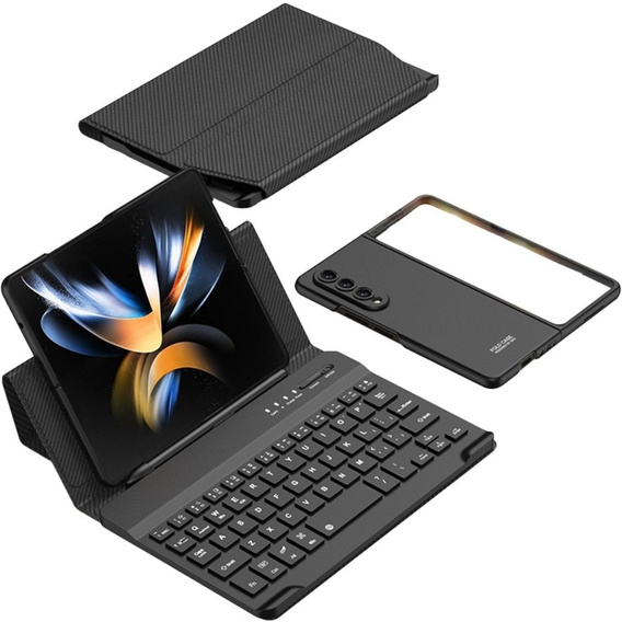 Etui z klawiaturą do Samsung Galaxy Z Fold4 5G, Carbon Fiber, czarne