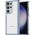 Etui do Samsung Galaxy S23 Ultra, Fusion case przezroczyste z niebieską ramką