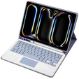 Etui z klawiaturą do iPad Pro 11" 2024 (5 gen.), Leather Pen Slot TouchPad, fioletowe