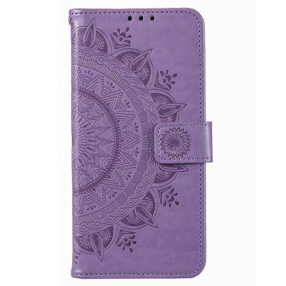 Etui z klapką do Motorola Moto E22 / E22i, Mandala, fioletowe