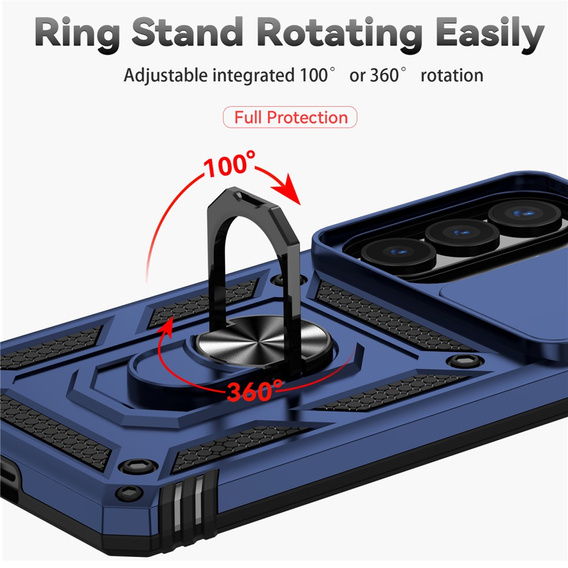 Etui pancerne do Samsung Galaxy S26 Plus, CamShield Slide, niebieskie