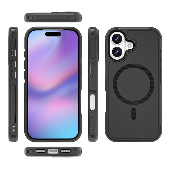 Etui pancerne do iPhone 17, MagForce MagSafe, czarne