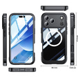 Etui do iPhone 17 Pro Max, Shockproof, ze szkłem, do MagSafe, czarne