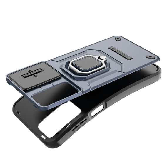 Etui do Samsung Galaxy M15 5G, KickStand Camera Lens, niebieskie