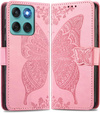 Etui z klapką do Motorola Edge 60 Fusion, Butterfly, różowe rose gold