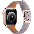 Pasek Skórzany do Apple Watch 1/2/3/4/5/6/7/8/9/10/11/SE 38/40/41/42mm, Fioletowy